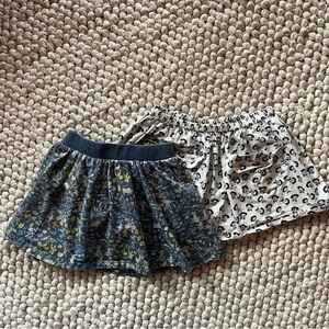 Tea Collection Blue and Cream Kids Skirt Set